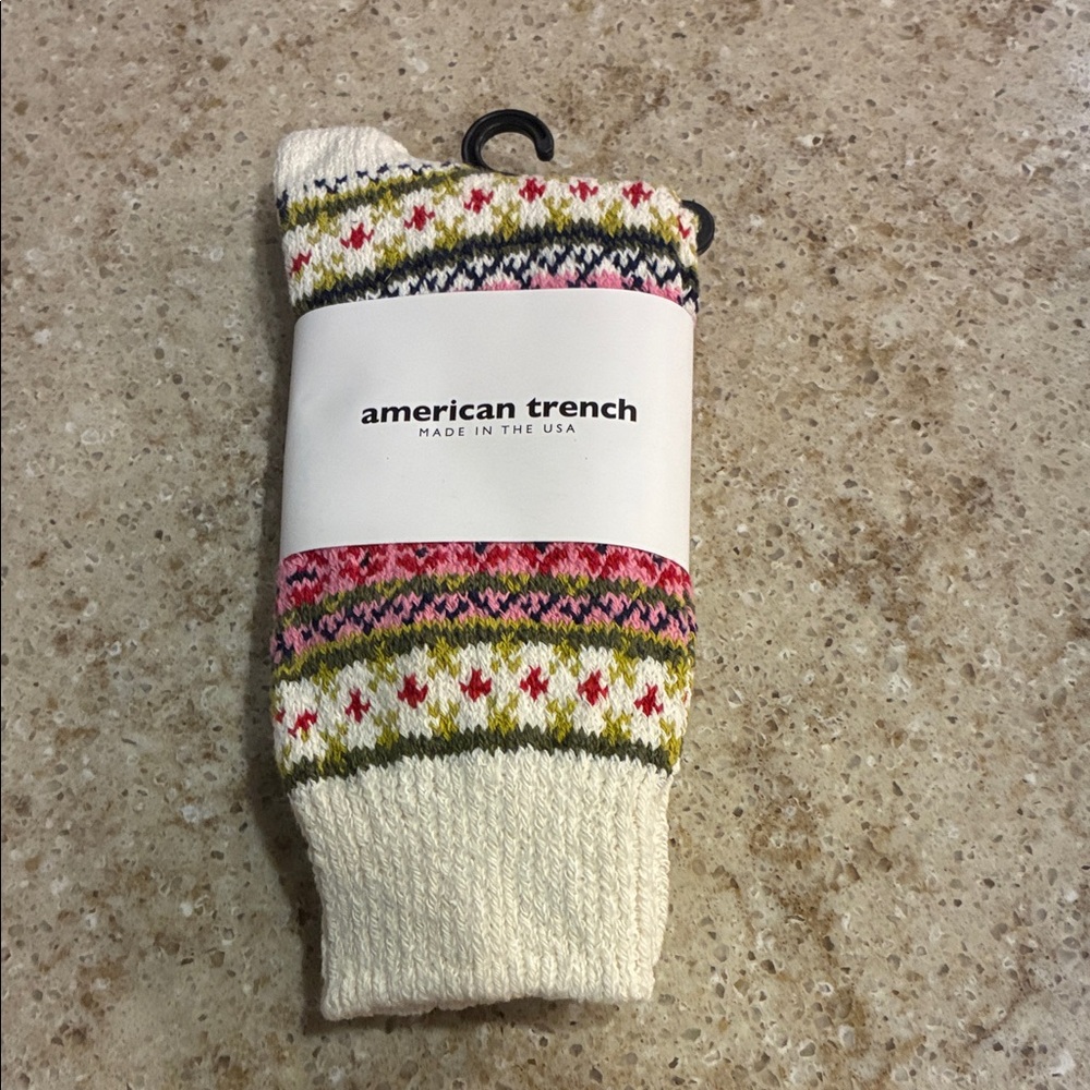 NWT American Trench Cotton Fair Isle Socks Size 6-10